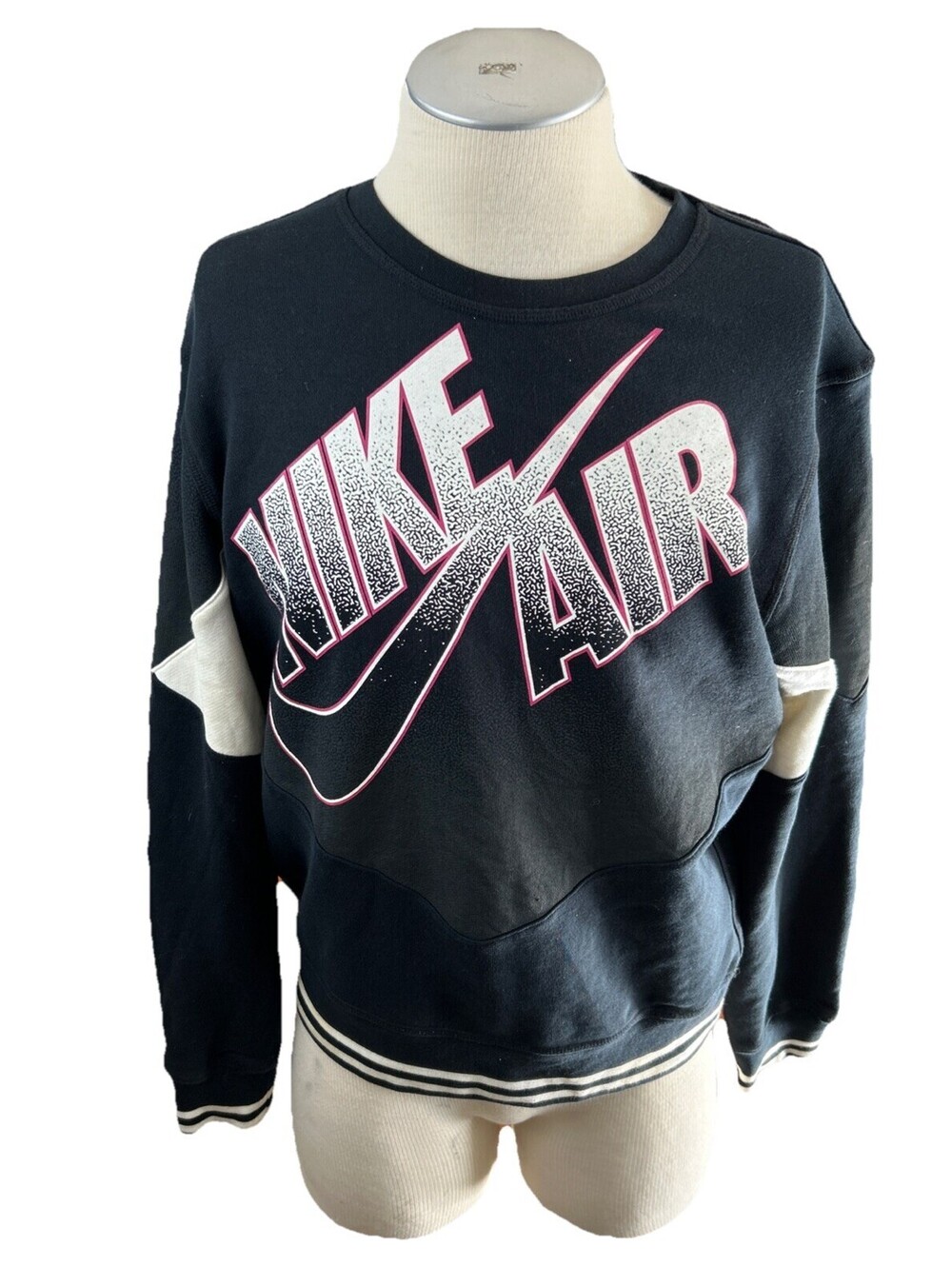 Nike Air Mens Sweatshirt Medium Black Crew Neck Vintage Pullover
